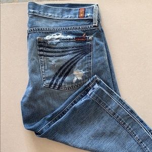 7 For All Mankind Distressed Denim Shorts